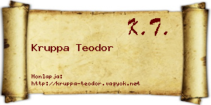 Kruppa Teodor névjegykártya